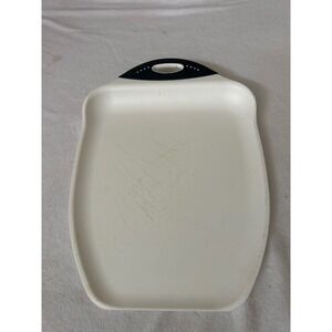 Dexas Chop N Serve Cutting Board White Black Non Slip Feet Built in Handle